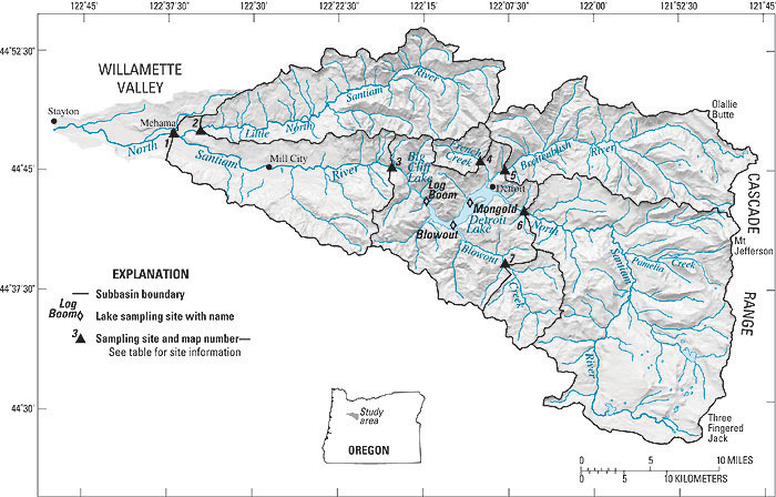 Map of North Santiam River Basin