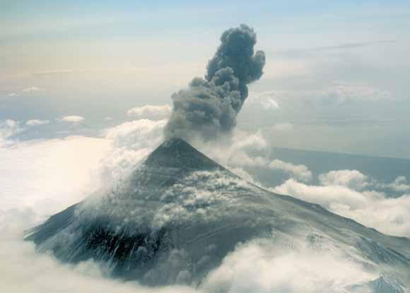 photograph erupting volcano