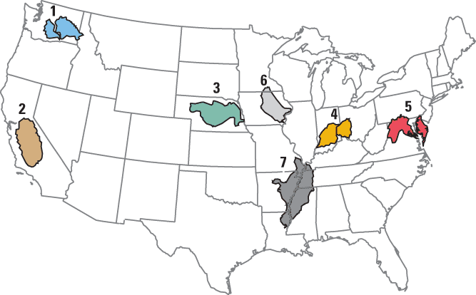 US Map with NAWQA study units