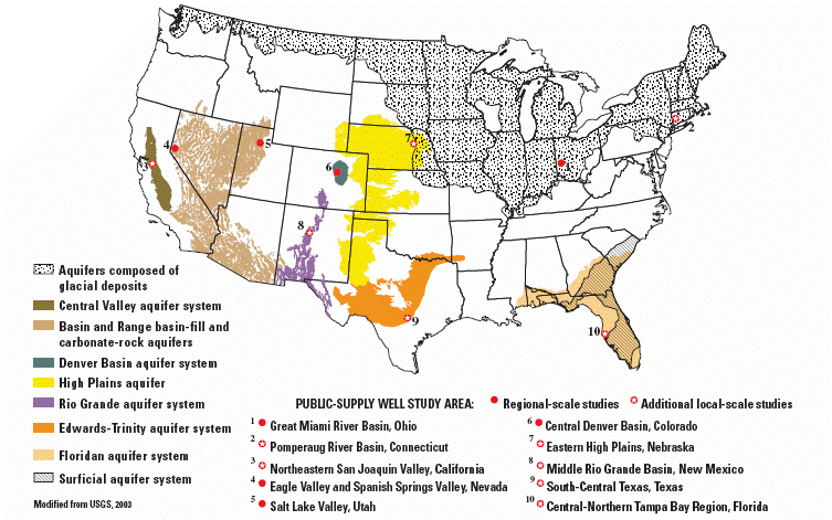 Locations of regional-scale studies