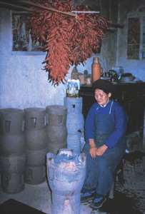 Interior view of residence in southwestern Guizhou Province, China, where arsenic-rich coal and coal briquettes are used to dry crops (chili peppers) that are later consumed, resulting in arsenic toxicity.
