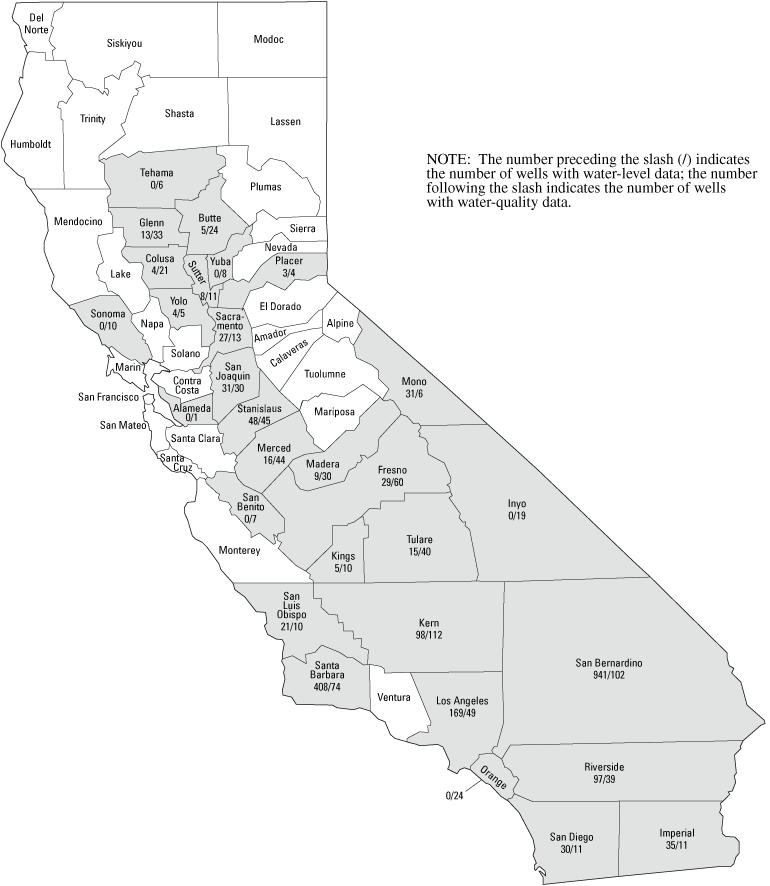 Availability Of Ground Water Data For California Water Year 2006