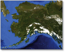 satellite image of Alaska