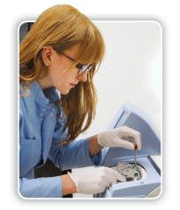 Photograph of scientist working with DNA