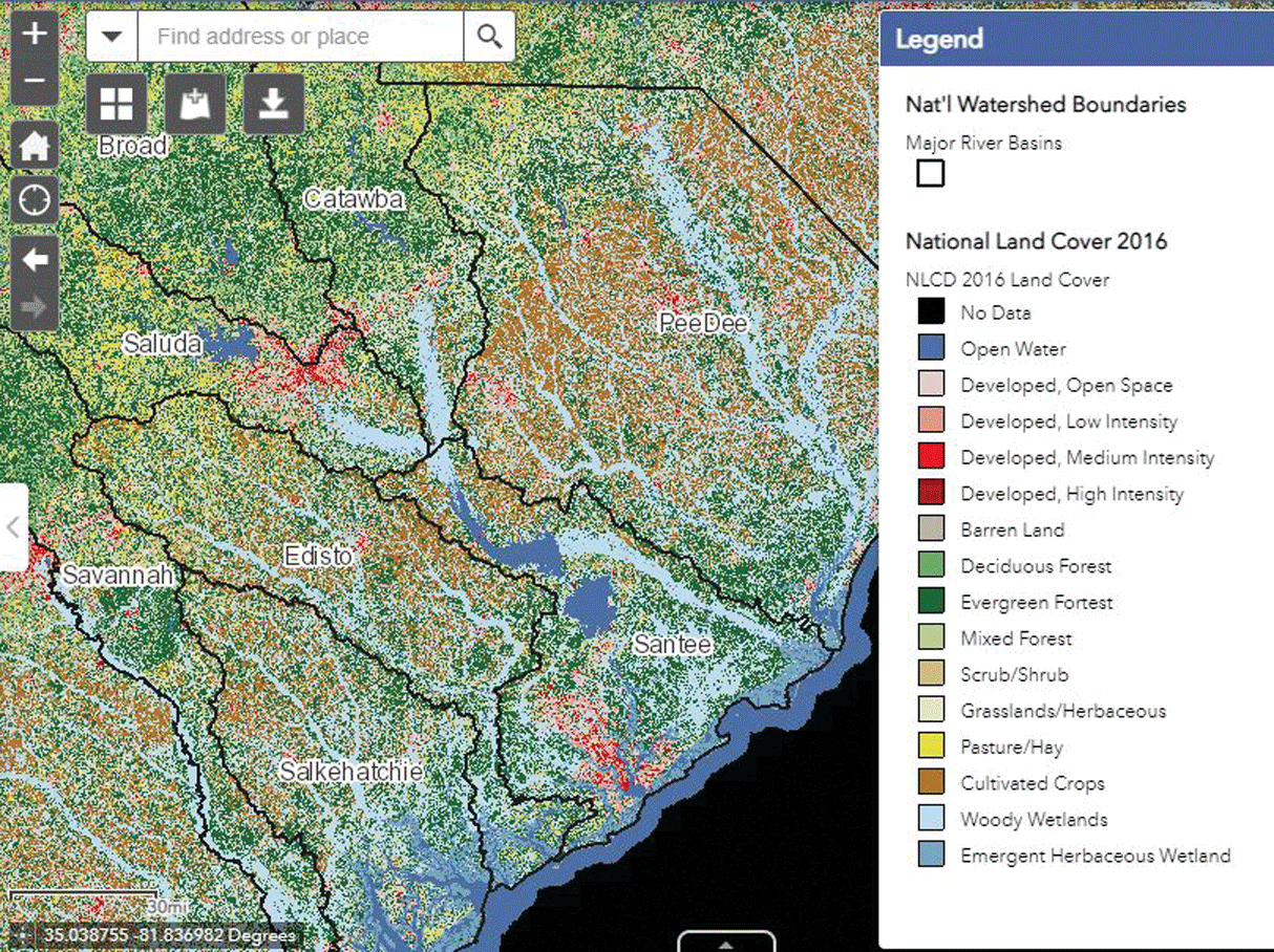 South Carolina And Landsat