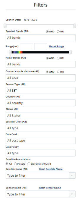 AltText 1. Interactive drag selections, radio buttons, entry boxes, and dropdown menus
                     are included on the filter page.