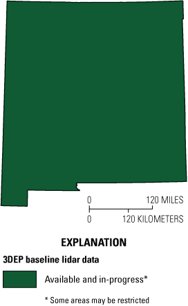 3DEP baseline lidar data are available and in progress for all of New Mexico.