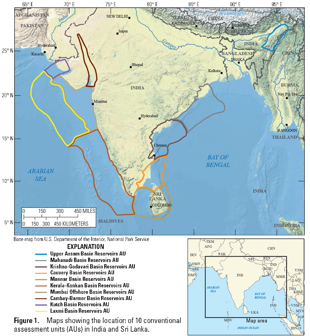 Ten assessment units span India and Sri Lanka.