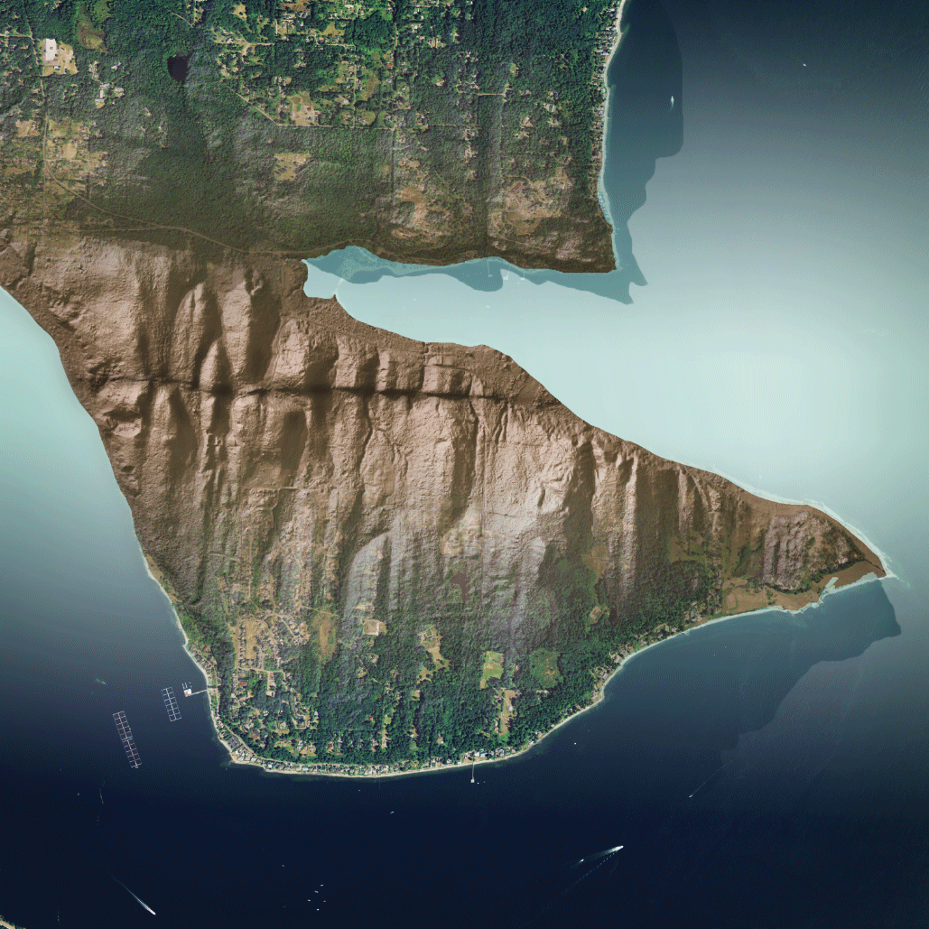 Bricks strewn on the ground after a school building was damaged during the 1993 Scotts
Mills earthquake.