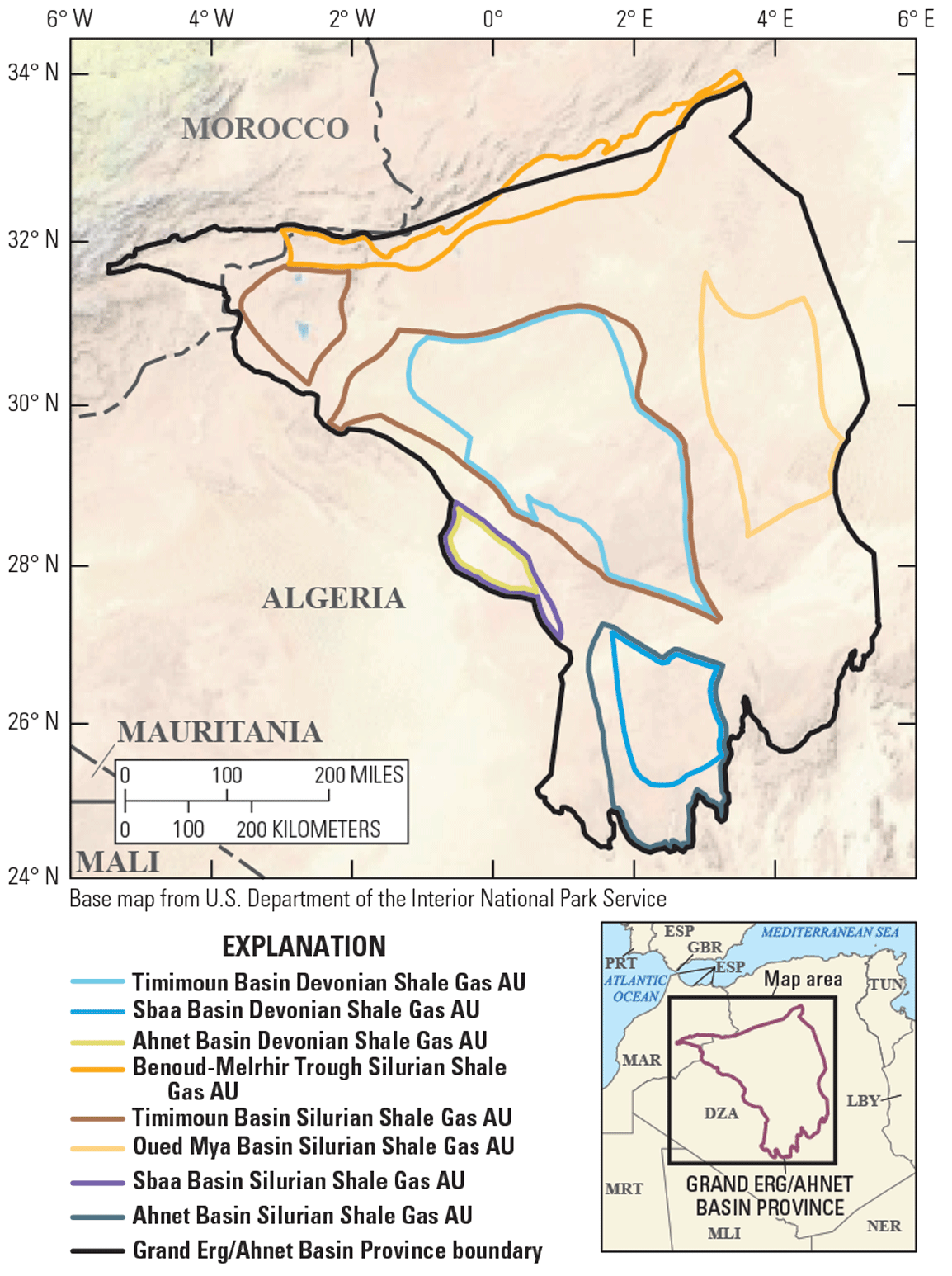 Eight assessment units span northern Algeria and southern Morocco.