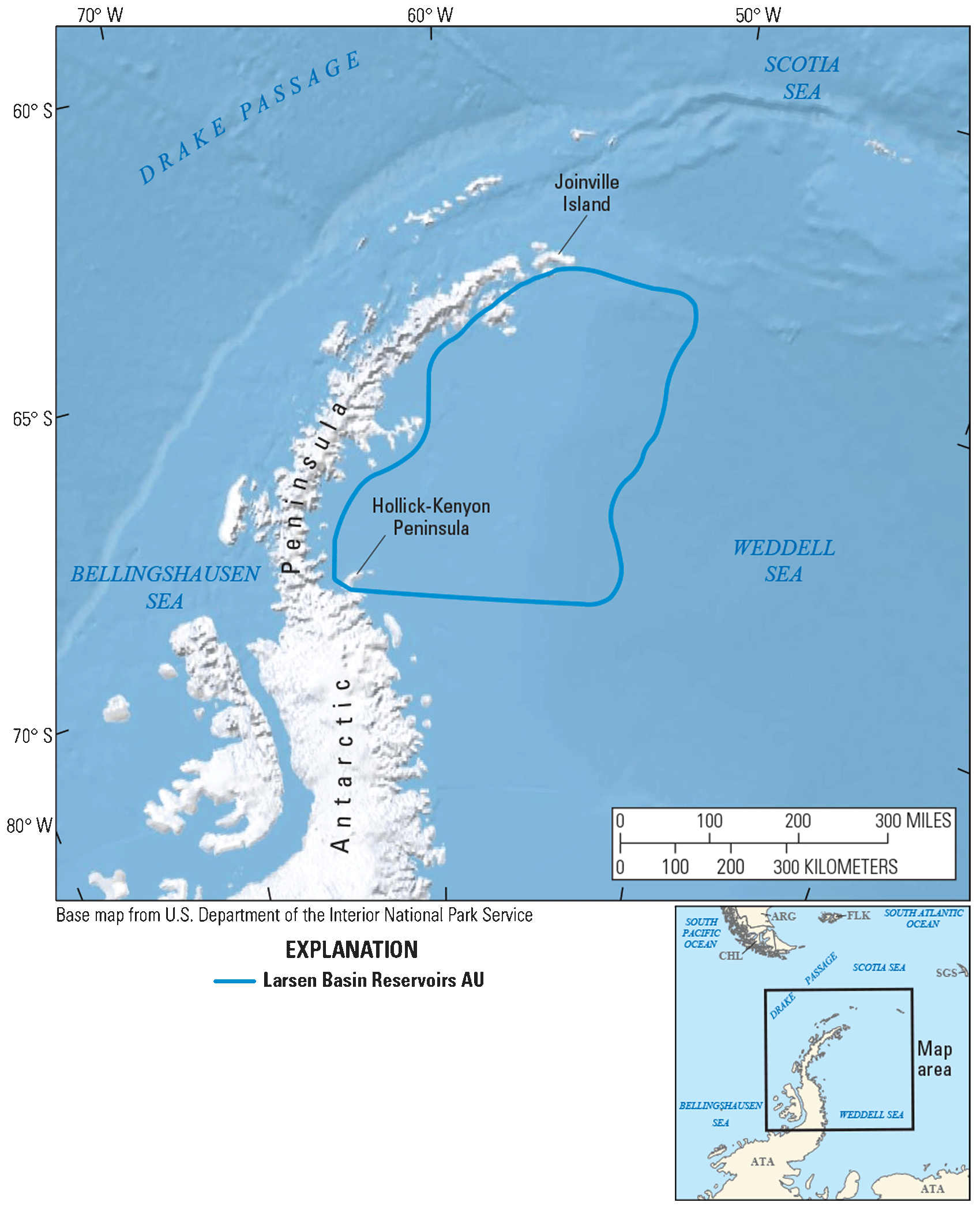 One assessment unit spans the northern Antarctic Peninsula.