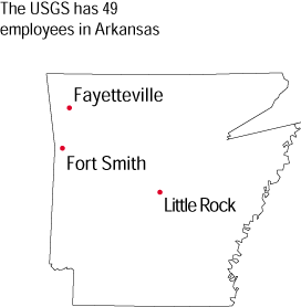 Map showing USGS offices in Arkansas.