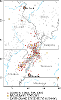 Map of Cooperative New Madrid Seismic Network.