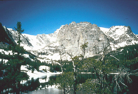 Photo of mountain and lake.