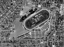 Photo of aerial view of Churchill Downs in Louisville.