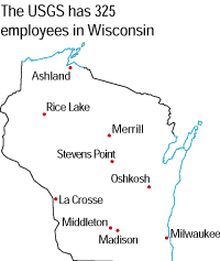Map showing locations of USGS offices