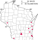 Map showing nonpoint pollution monitoring sites.