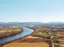 Picture of river winding through agricultural land.