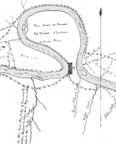 Map by Clark showing bend in river