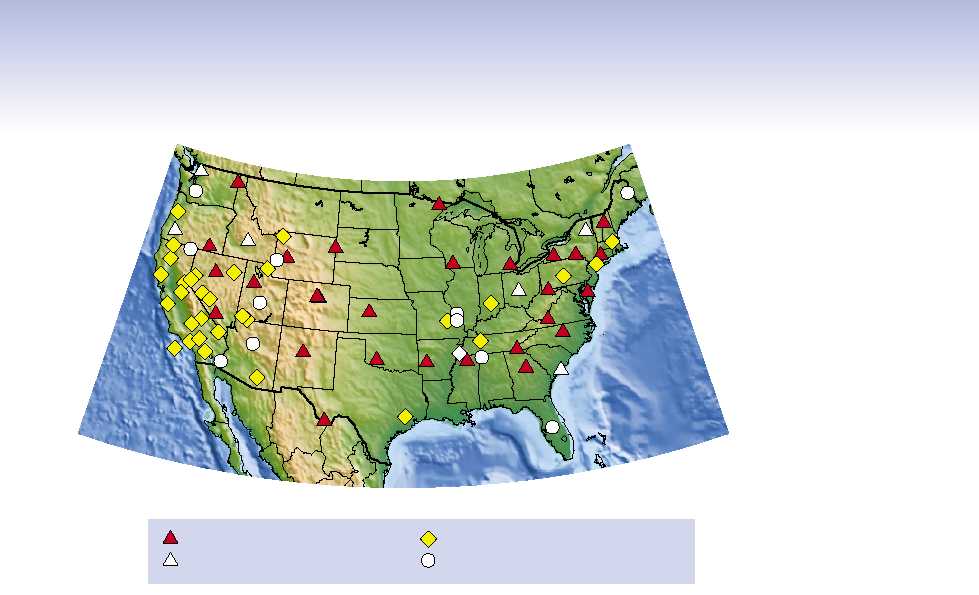 Map showning locations of United States National Seismograph Network stations