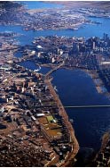Picture of the Charles river where it drains into the Boston Harbor