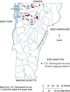 map showing the location of river reaches
			 in the New Hampshire study.