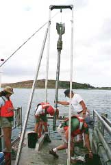 Bed sediment coring at Sweetwater Reservoir