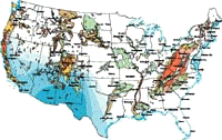 map of landslide incidence in US
