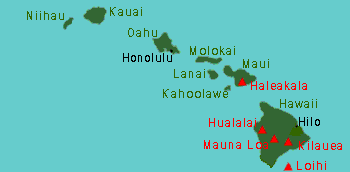 Hawaii Active Volcano Map Living on Active Volcanoes  The Island of Hawai`i, Fact Sheet 074 97