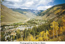 Photograph showing Gore Creek which flows through Vail, Colorado.