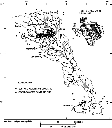 Map showing location of the study area and sampling sites.