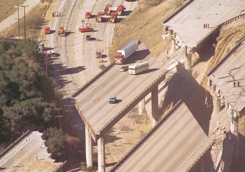 Interstate Highway 5 damage caused by the Northridge earthquake