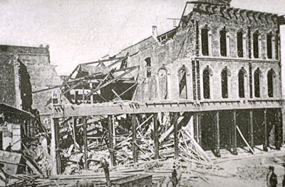 photograph showing damage from the 1868 earthquake in San Francisco