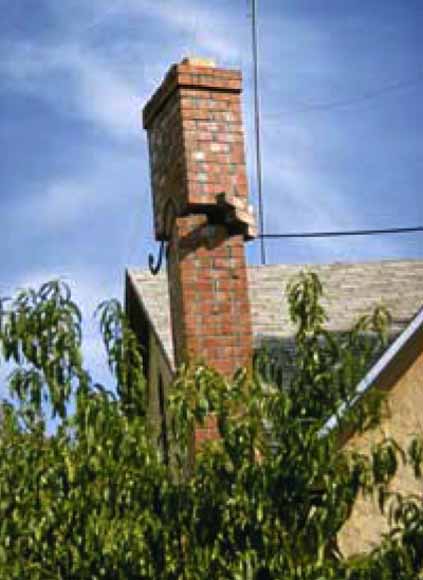 photo of damaged chimney