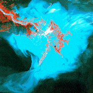 Landsat multispectral scanner satellite scenes, large blue areas.