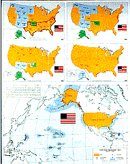 A color map with inserts showing the growth of the USA.