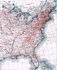 Another color maps of the USA showing contours as well as boundaries, etc.