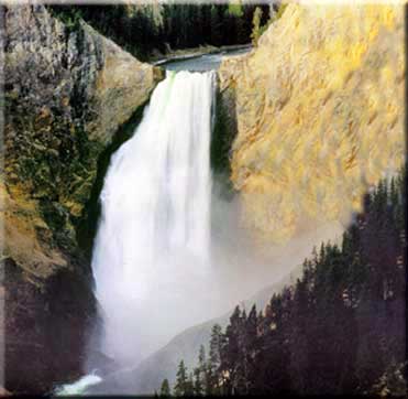 A color photograph of Yellowstone Falls.