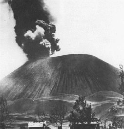 Photograph of Parícutin Volcano, Mexico, a typical cinder cone