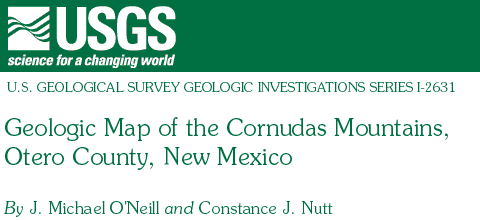 Geologic Map of
the Cornudas Mountains, Otero County, New Mexico