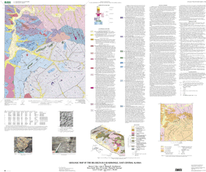 Small scale image of map sheet showing geologic map, U-Pb age table, correlation of map units, and description of geologic units.