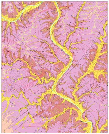 Thumbnail image of the geologic map of the Van Buren Nouth, Missouri quadrangle