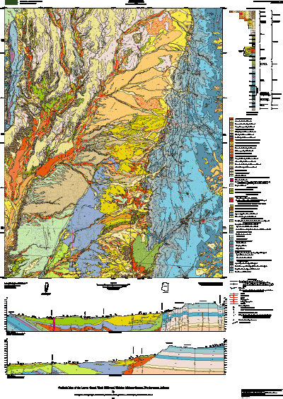 page size image of geologic map of Lower Grand Wash Cliffs and vicinity