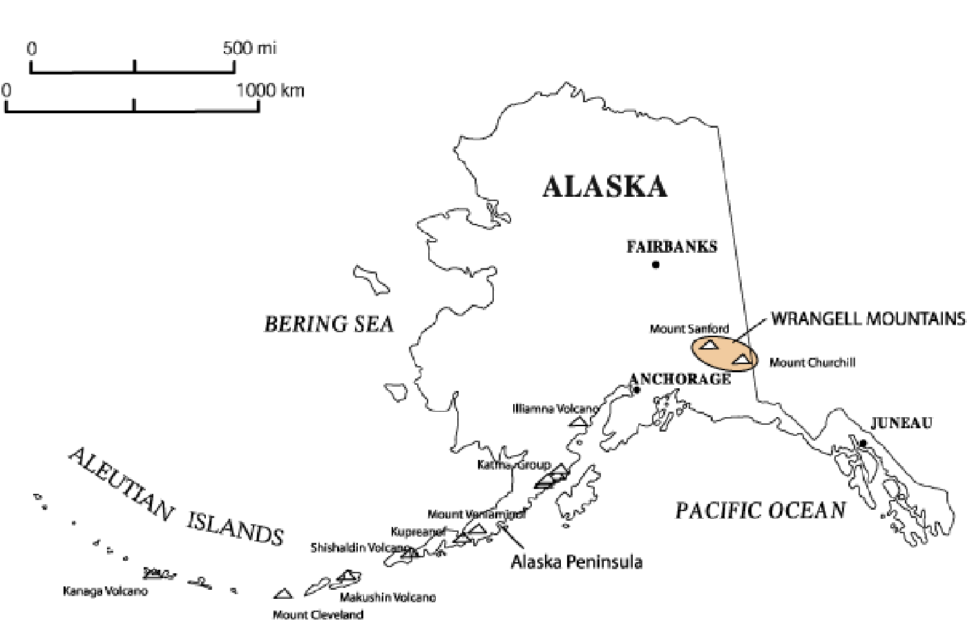 Figure 1. Locations of volcanoes mentioned in this report.