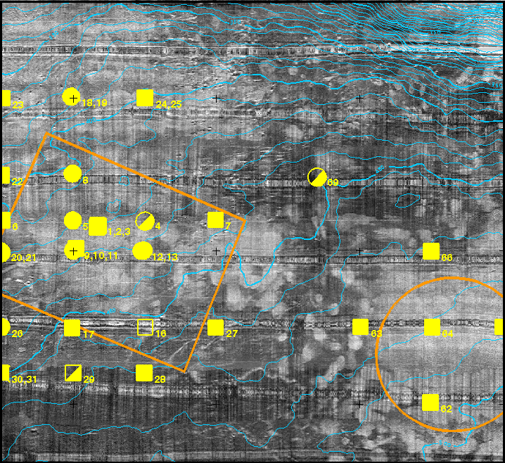  section of sidescan-sonar image 