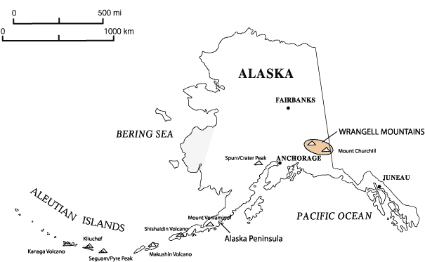 Figure 1. Locations of volcanoes mentioned in this report.