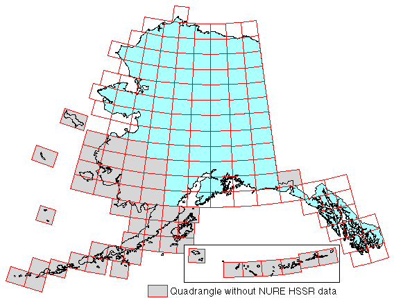 Image Map for selecting quadrangles in Alaska. Equivalent text links provided below.