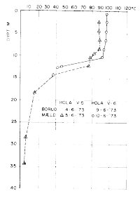 Figure 18. Temperature measurements in boreholes V and VI