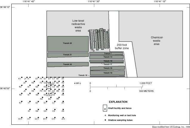 map showing sampling grid