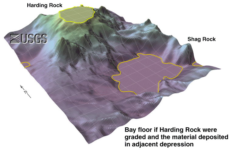 Harding Rock graded, material deposited in adjacent depression
